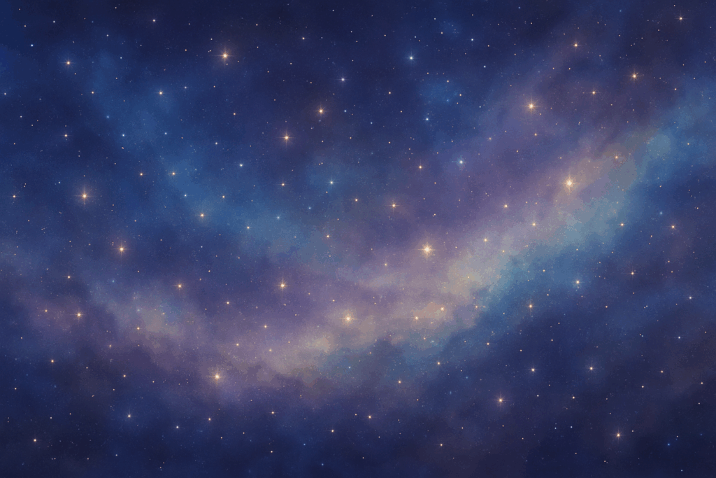 cosmos with blue and purple hues and an abundance of stars