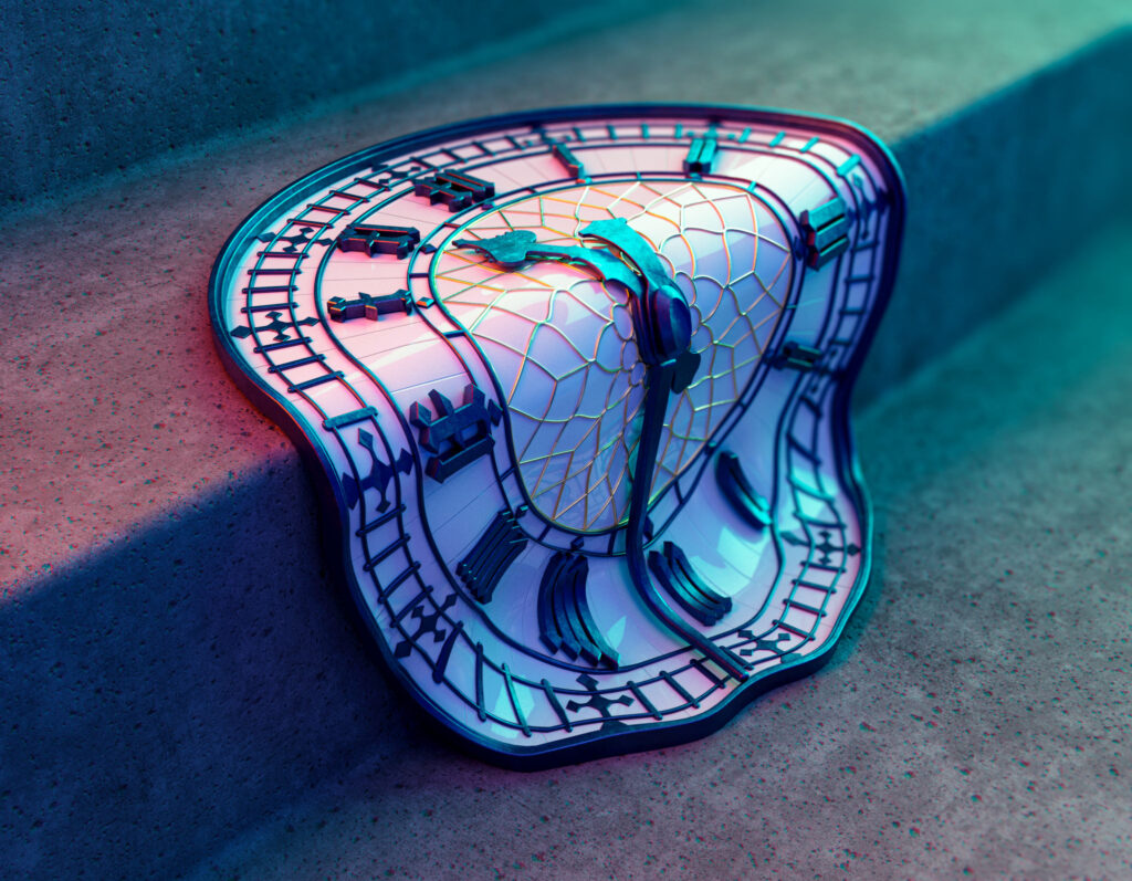 illusion time, melting clock